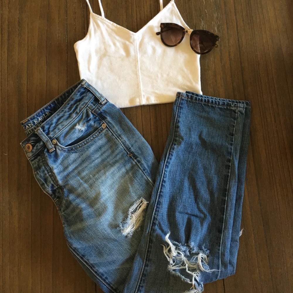 AMEAGLE Boyfriend Crop Jeans
